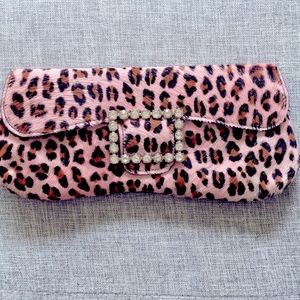 NWOT Leopard Pink Moon New York Clutch